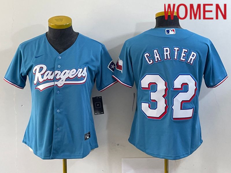 Women Texas Rangers #32 Carter Blue Game Nike 2024 MLB Jersey style 1->new york mets->MLB Jersey